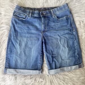 Levi's 525 Perfect Waist Womens Denim Jean Shorts Medium Wash Sz 12 Stretch Cuff
